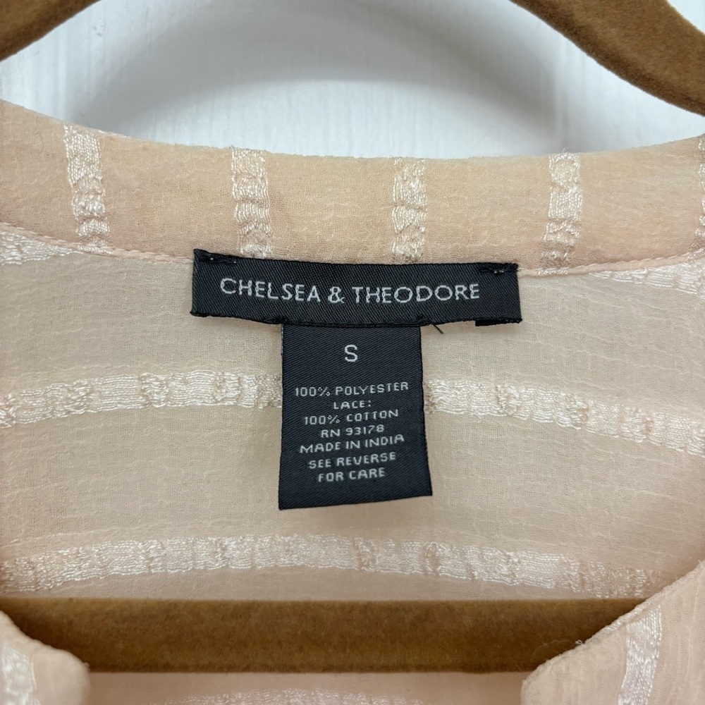 Sheer Blush Stripe Blouse | Chelsea & Theodore S - Picture 7 of 9